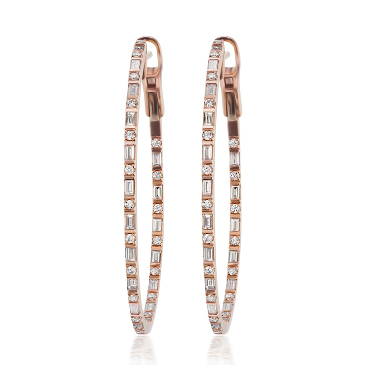 Rayna Diamond Hoop Earrings