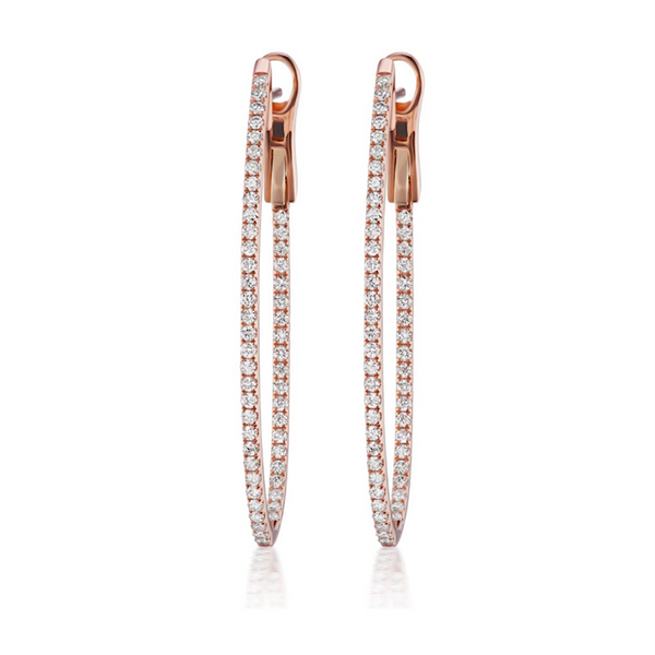 Skinny Diamond Hoop Earrings