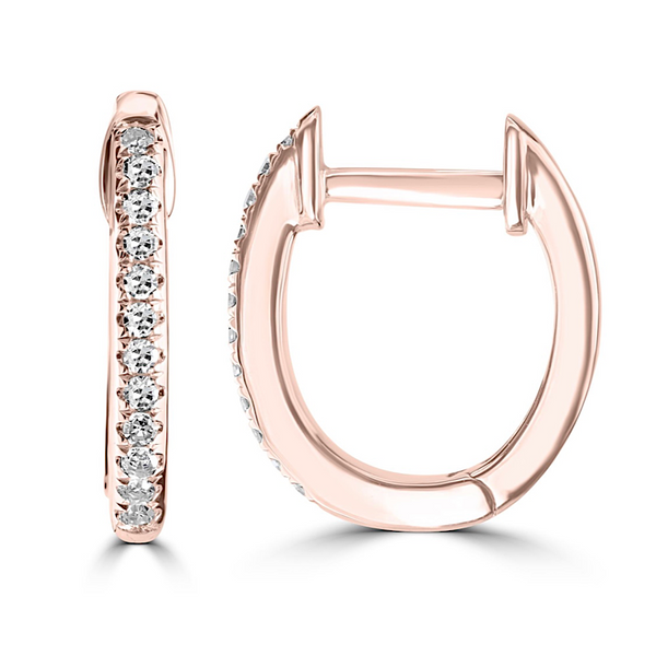 Diamond Huggie Hoop Earrings